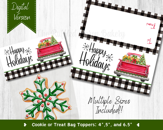 Happy Holidays Cookie Bag Toppers