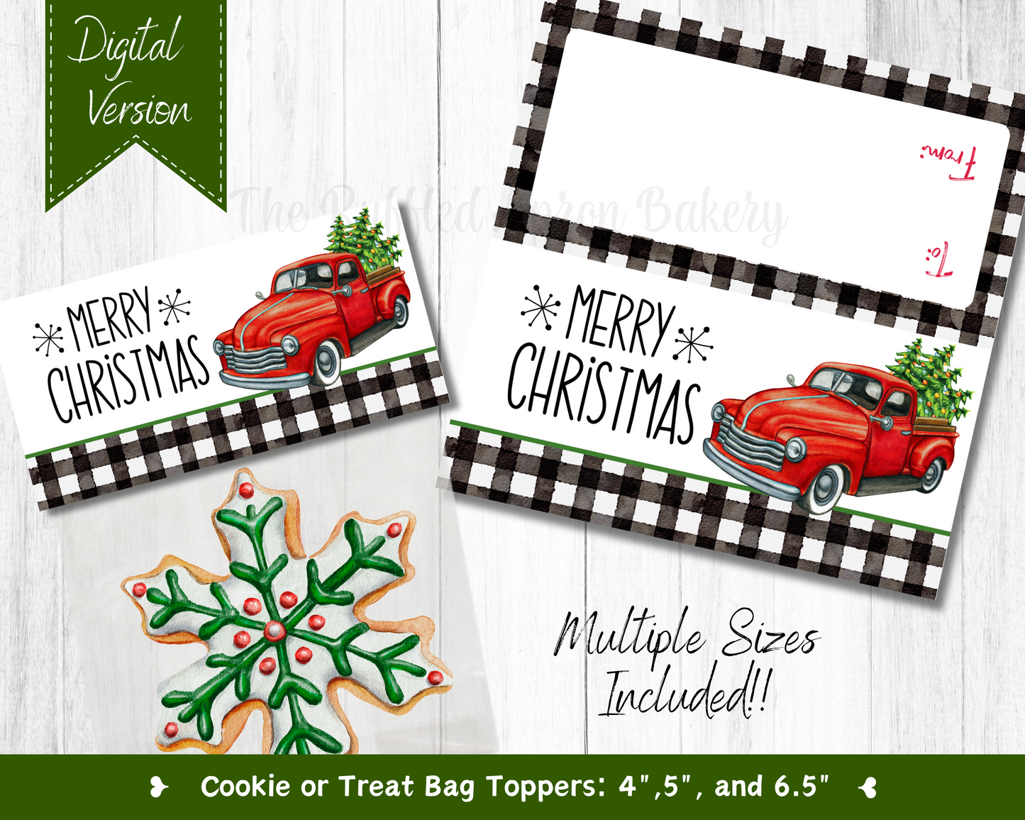 Merry Christmas Cookie Bag Toppers