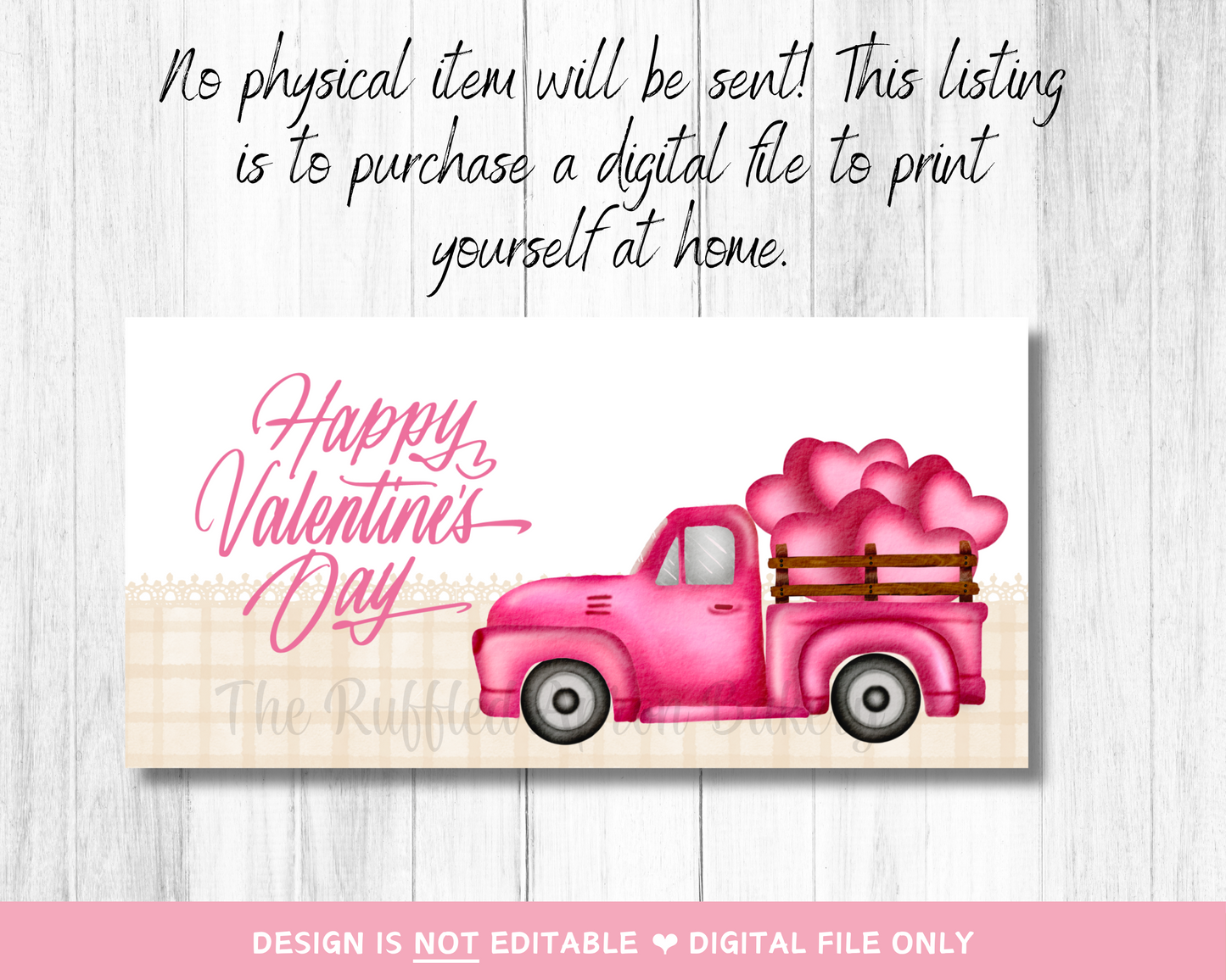 Valentine's Day Hearts Truck Cookie Bag Topper