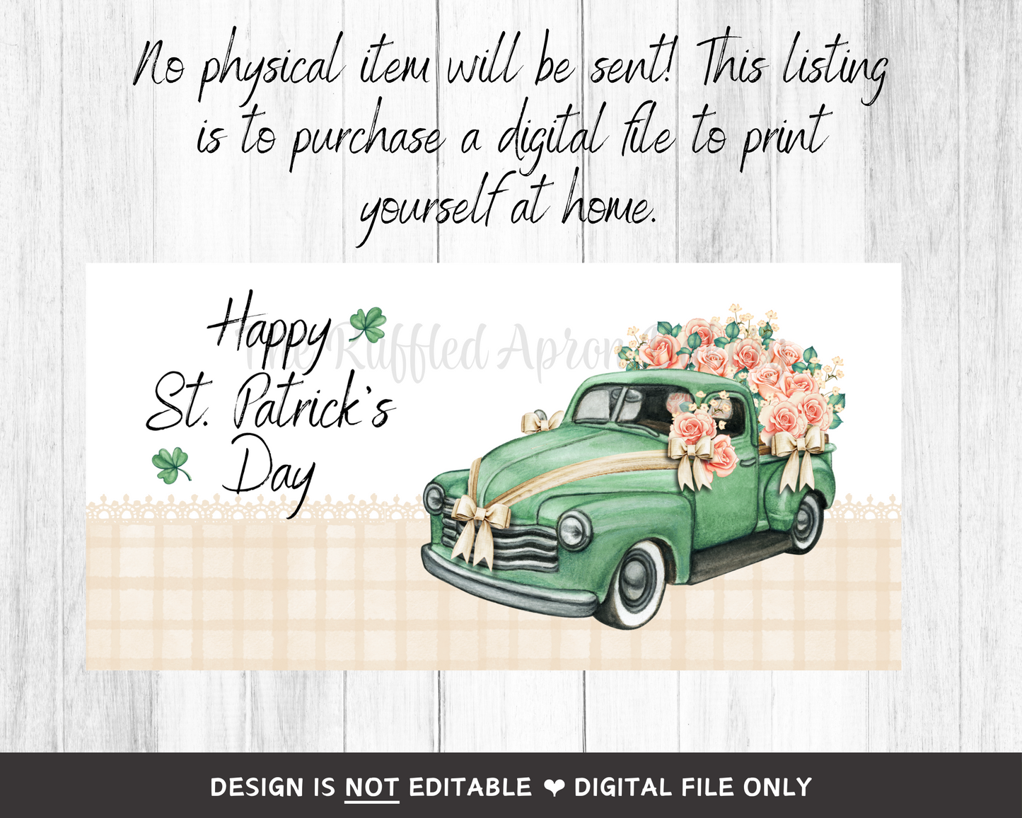 Flower Truck St. Patrick's Day Cookie Bag Topper