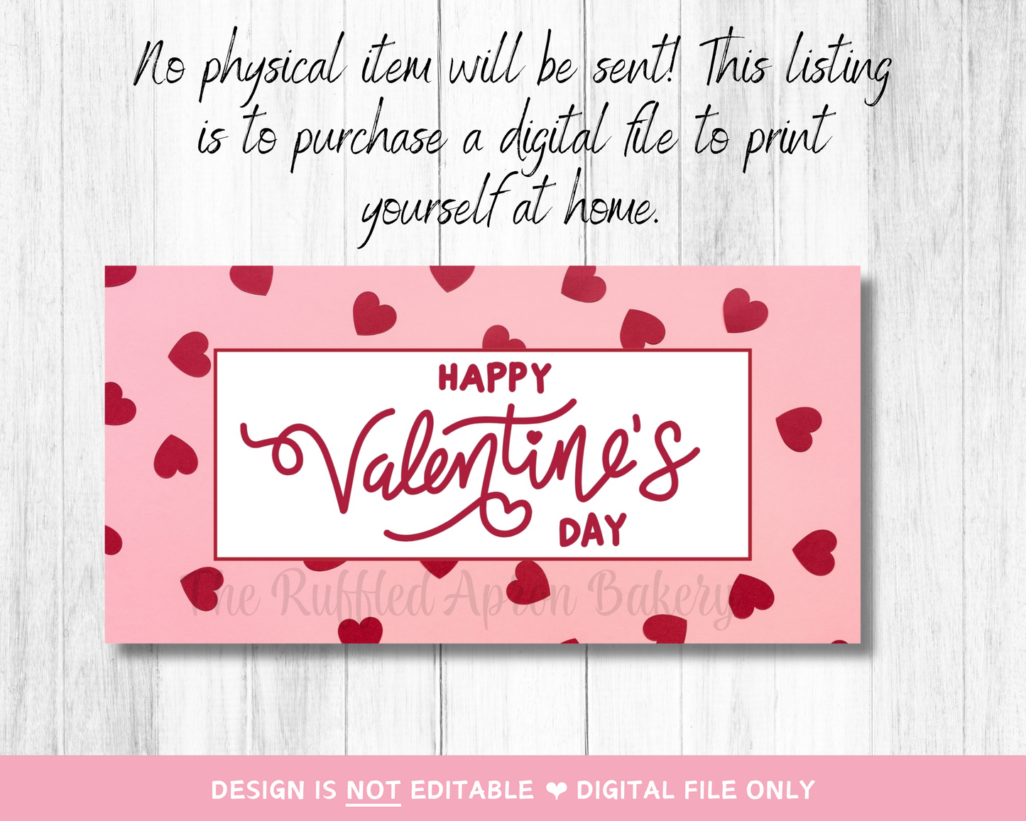 Happy Valentine's Day Red Hearts Cookie Bag Topper