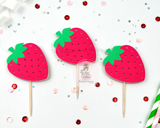 Strawberry Cupcake Toppers