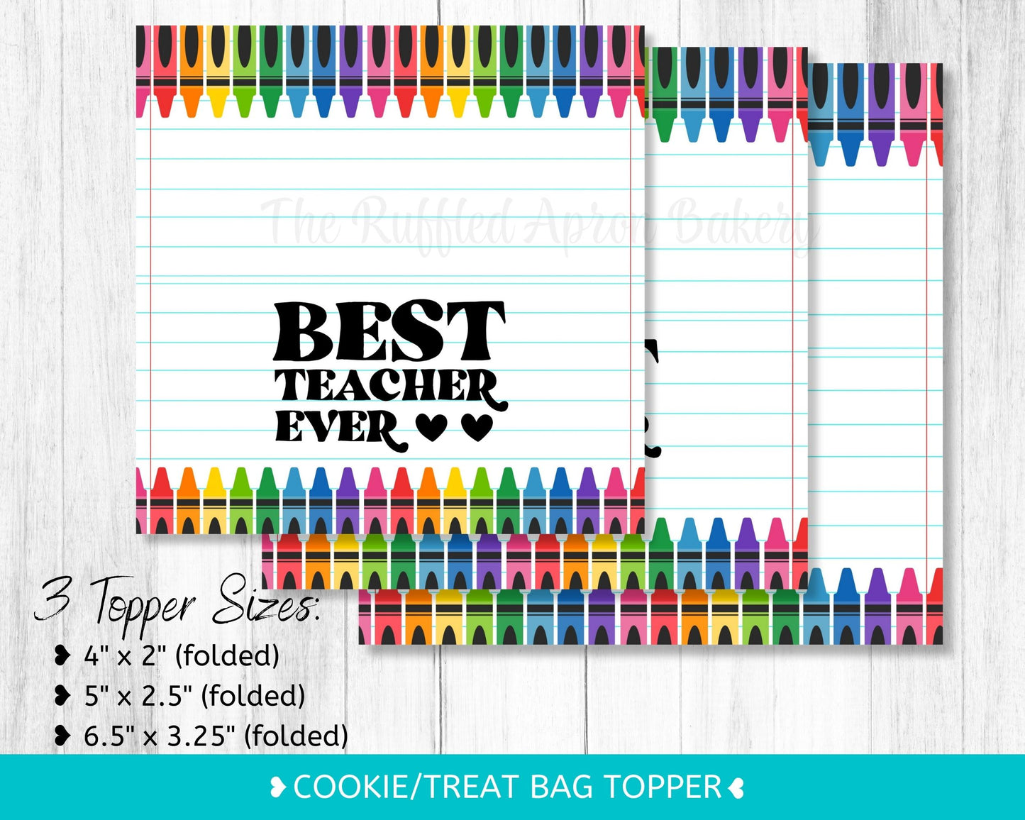 Best Teacher Ever Cookie Bag Topper