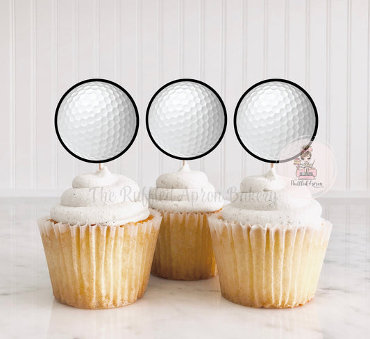 Golf Ball Cupcake Toppers