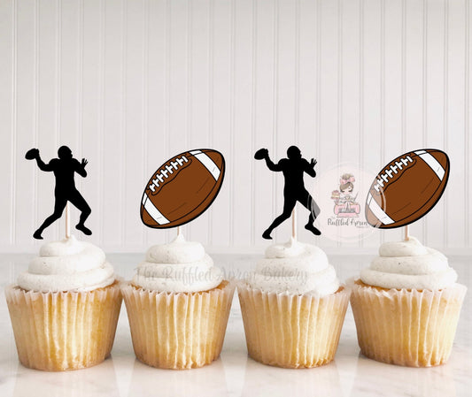 Football Player & Football Cupcake Toppers