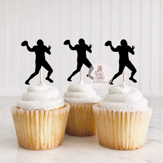 Football Player Cupcake Toppers