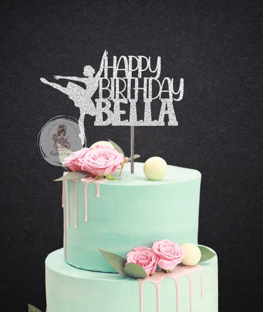 Ballerina Happy Birthday Cake Topper