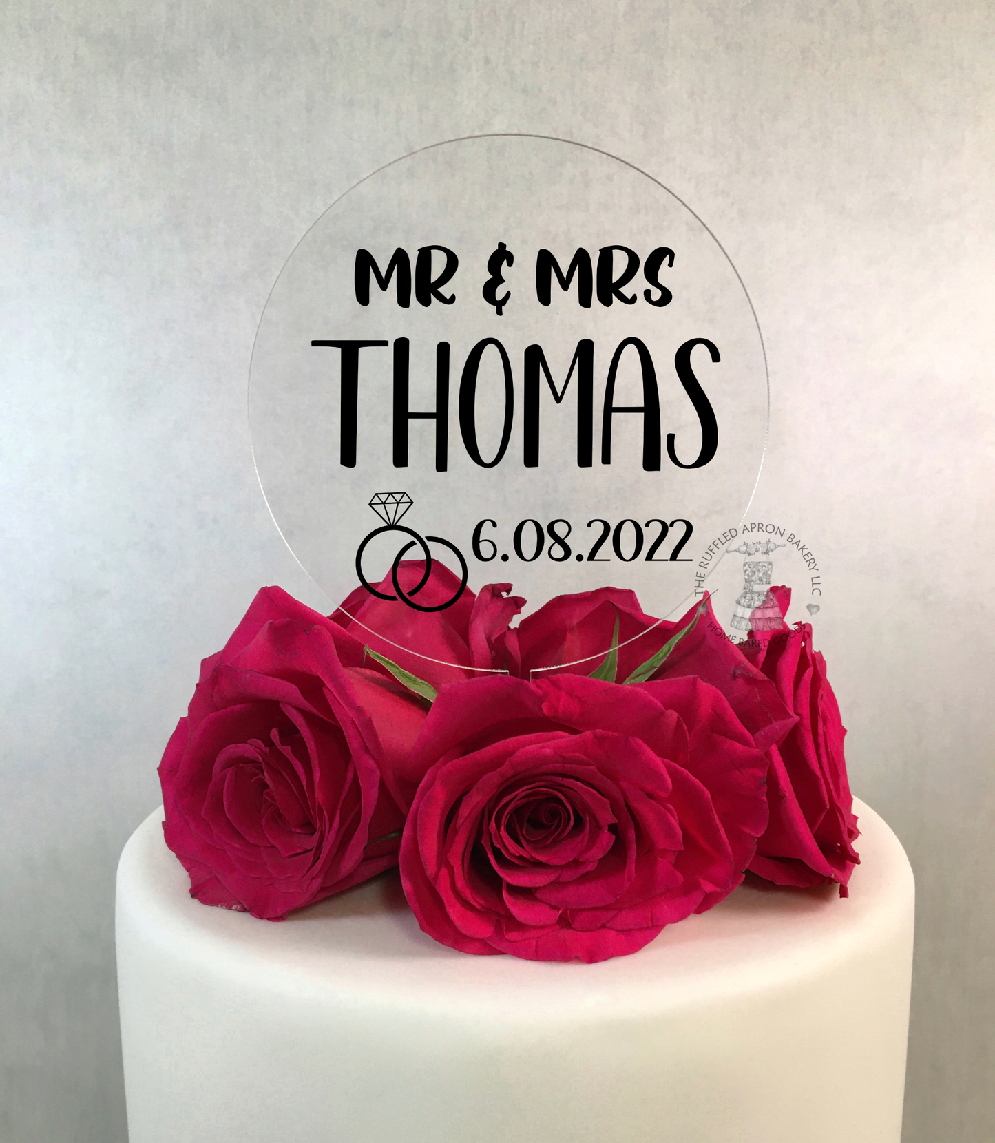 Mr & Mrs Wedding Rings Cake Topper